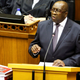South Africa's fired finance minister Nhlanhla Nene delivering the budget in 2015.